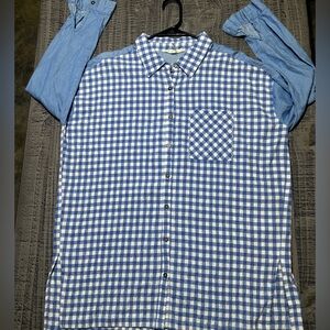 Entro Blue and White Checkered Button Down Shirt